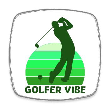 Golf, Golfer, Golfer Vibe - Viereckiger Kühlschrankmagnet - Weiß - Vorne
