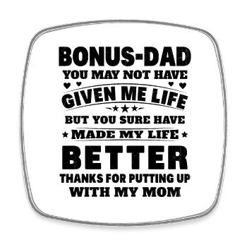 Handsome Papa leaves the daughter of the son and the wife - Square fridge magnet - white - Front