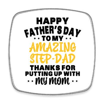 Happy Father's Day Father-in-Law Father's Day - Square fridge magnet - white - Front