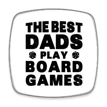 Die besten Väter spielen Geschenk-Brettspiele - Viereckiger Kühlschrankmagnet - Weiß - Vorne