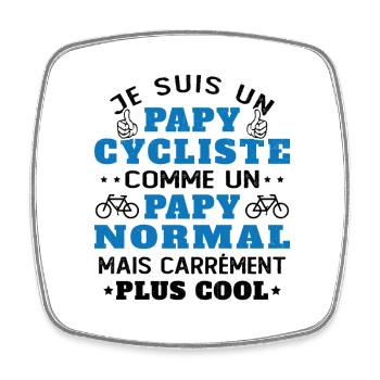 Papy Cycliste Cadeau Vélo Humor Grands-Parents - Magnet carré - blanc - Devant