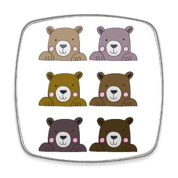Drôle d’ours - Magnet carré - blanc - Devant
