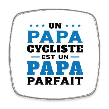 Papa Cycliste Humour Vélo Homme Humoristique - Magnet carré - blanc - Devant