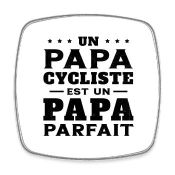 Papa Cycliste Humour Vélo Homme Humoristique - Magnet carré - blanc - Devant