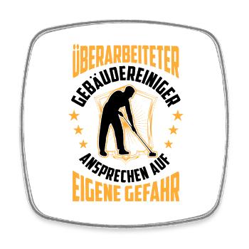 Überarbeiteter Gebäudereiniger Fensterputzer - Viereckiger Kühlschrankmagnet - Weiß - Vorne