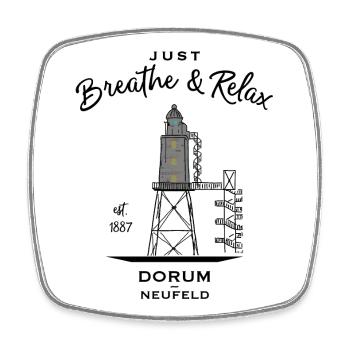 Phare de Dorum Neufeld, côte allemande de la mer du Nord - Magnet carré - blanc - Devant