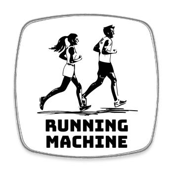 RUNNING MACHINE - Viereckiger Kühlschrankmagnet - Weiß - Vorne