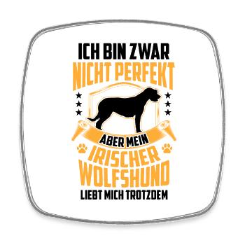 Mein Irischer Wolfshund liebt mich Irish Wolfhound - Viereckiger Kühlschrankmagnet - Weiß - Vorne