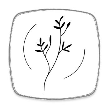 Zweig im kreis - Viereckiger Kühlschrankmagnet - Weiß - Vorne