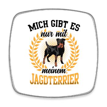Nur mit meinem Jagdterrier Deutscher Jagdhund - Viereckiger Kühlschrankmagnet - Weiß - Vorne
