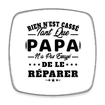 Papa Essayé De Le Réparer Cadeau Papa Bricoleur - Magnet carré - blanc - Devant