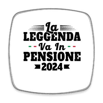 La Légende Prend Sa Retraite 2024 Italien - Magnet carré - blanc - Devant
