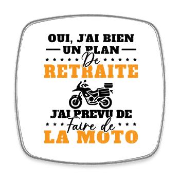 Motard Homme Moto Retraite Cadeau Motorcycle - Magnet carré - blanc - Devant