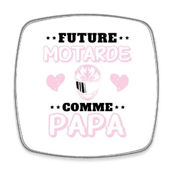 Future Motarde Comme Papa - Magnet carré - blanc - Devant