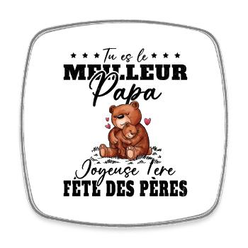 Meilleur Papa Joyeuse 1ère Fête des Pères Cadeau - Magnet carré - blanc - Devant