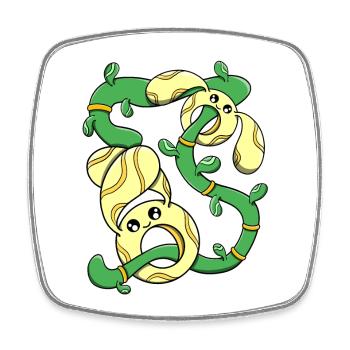 Naturgeister, grüne Knubbelringe, Creative Art - Viereckiger Kühlschrankmagnet - Weiß - Vorne
