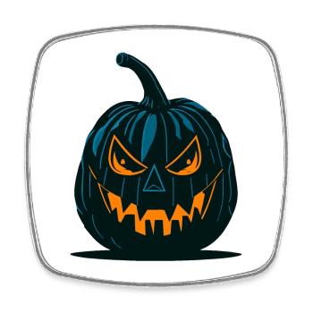 Glowing Jack-o'-Lantern Pumpkin Design - Square fridge magnet - white - Front