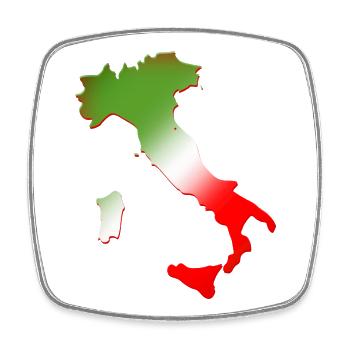 Map of Italy with tricolor flag - Square fridge magnet - white - Front