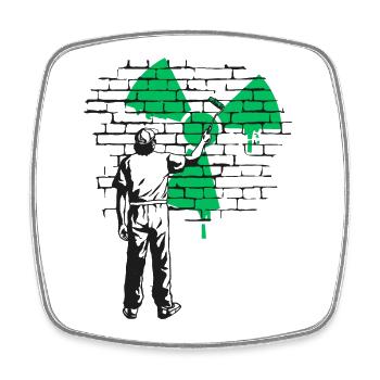Nuclear Power Yes Please, Yes to Nuclear Energy - Square fridge magnet - white - Front