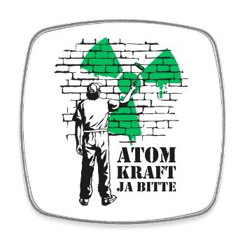 Atomkraft Ja bitte, Ja zu Atomenergie - Viereckiger Kühlschrankmagnet - Weiß - Vorne
