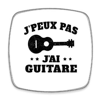 Je Peux Pas J'ai Guitare Cadeau Guitariste - Magnet carré - blanc - Devant