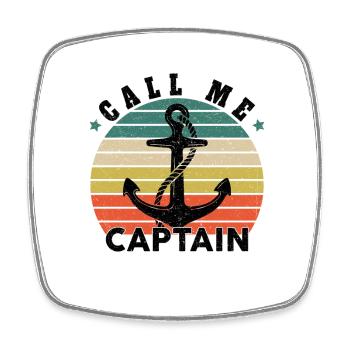 Appelez-moi Capitaine Bateau Voilier Mer Cadeau - Magnet carré - blanc - Devant
