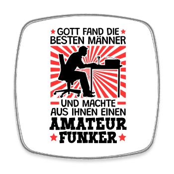 Gott fand die besten Amateurfunker Funkamateur - Viereckiger Kühlschrankmagnet - Weiß - Vorne