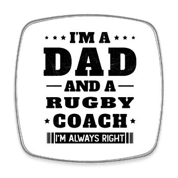 Dad and a Rugby Coach Gift Humor - Square fridge magnet - white - Front