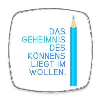 schule motivation einschulung prüfung abi spruch l - Viereckiger Kühlschrankmagnet - Weiß - Vorne