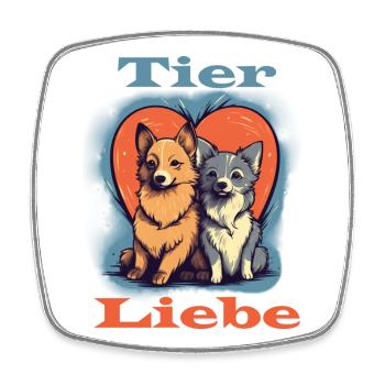 Tier Liebe - Viereckiger Kühlschrankmagnet - Weiß - Vorne