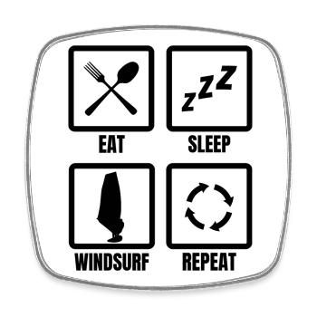 Windsurfer Routine - Square fridge magnet - white - Front