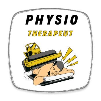 Physiotherapeut - Viereckiger Kühlschrankmagnet - Weiß - Vorne