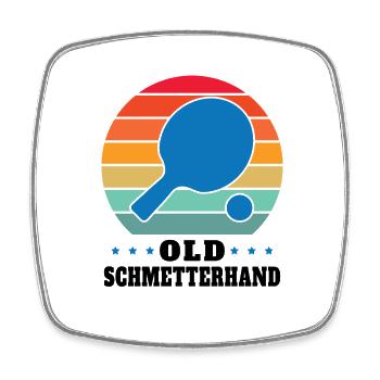 Old Schmetterhand Tischtennis Geschenkidee - Magnet carré - blanc - Devant