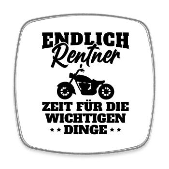 Endlich rentner zeit fur die wichtigen dinge - Viereckiger Kühlschrankmagnet - Weiß - Vorne
