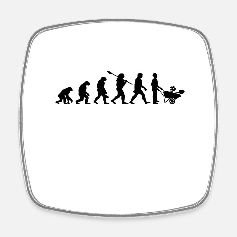 Jardinier Evolution Jardin Fleurs Plantes - Magnet carré - blanc