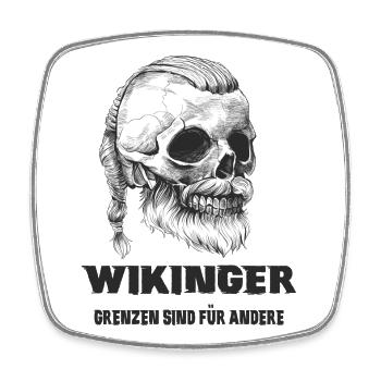 Wikinger Totenkopf Design - Viereckiger Kühlschrankmagnet - Weiß - Vorne