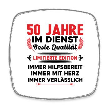 50 Jahre im Dienst 50 Jähriges Dienstjubiläum - Viereckiger Kühlschrankmagnet - Weiß - Vorne