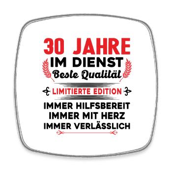 30 Jahre im Dienst 30 Jähriges Dienstjubiläum - Viereckiger Kühlschrankmagnet - Weiß - Vorne