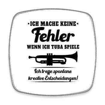 Tuba Fehler Tubaspieler Blaskapelle Instrument - Viereckiger Kühlschrankmagnet - Weiß - Vorne