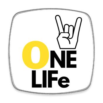 One life - Magnet carré - blanc - Devant