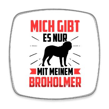 Nur mit meinem Broholmer Dänische Dogge - Viereckiger Kühlschrankmagnet - Weiß - Vorne
