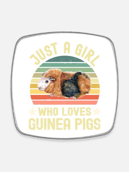 Guinea pig - Square fridge magnet - white