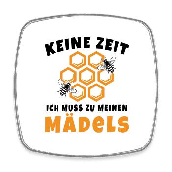 Keine Zeit Ich Muss Zu Meinen Mädels Imker Bienen - Viereckiger Kühlschrankmagnet - Weiß - Vorne