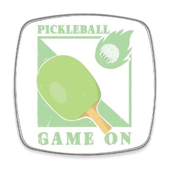 Joueur de pickleball - Magnet carré - blanc - Devant
