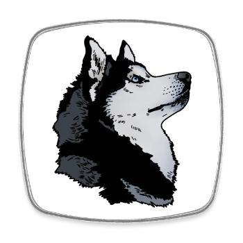 Husky head - Square fridge magnet - white - Front