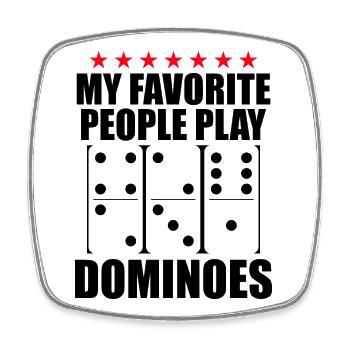 Conception de domino - Magnet carré - blanc - Devant