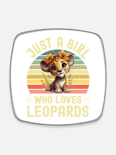 Leopard - Viereckiger Kühlschrankmagnet - Weiß