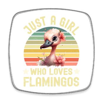 Flamingo - Viereckiger Kühlschrankmagnet - Weiß - Vorne