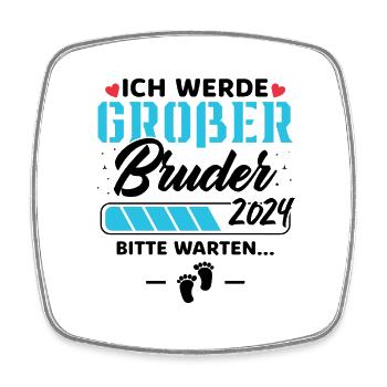 Ich werde Großer Bruder 2024 - Viereckiger Kühlschrankmagnet - Weiß - Vorne