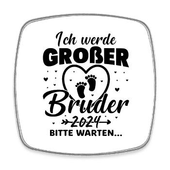 Ich werde Großer Bruder 2024 - Viereckiger Kühlschrankmagnet - Weiß - Vorne